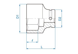 NASADKA KRÓTKA UDAROWA 6-KĄTNA 3/4'' CALOWA 1-1/8'' 53MM