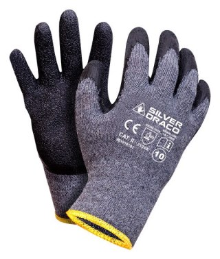 RĘKAWICE DZIANINOWE POWLEKANE GUMĄ SILVER DRACO CZARNE 11