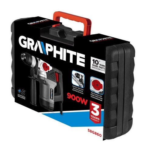 MŁOT UDAROWY OBROTOWY SDS+ 900W, UDAR 4J WALIZKA