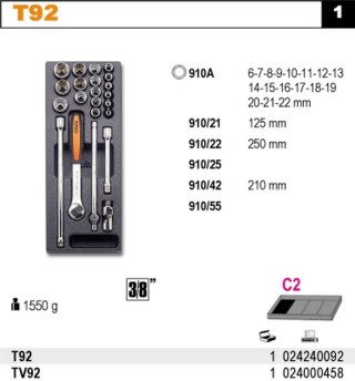 ZESTAW NARZĘDZI WE WKŁADCE Z TWORZYWA 22SZT.