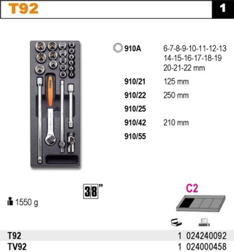 ZESTAW NARZĘDZI WE WKŁADCE Z TWORZYWA 22SZT.