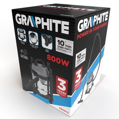 ODKURZACZ PRZEMYSŁOWY 800W 12L ZBIORNIK NIERDZEWNY