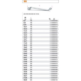 KLUCZ OCZKOWY ODGIĘTY DWUSTRONNY 18*19MM