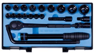 KOMPLET NASADEK 1/2'' Z GRZECHOTKĄ I AKCESORIAMI 22 CZ.