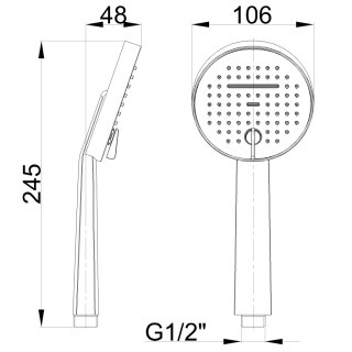 SŁUCHAWKA NATRYSKOWA KALITEA 2-FUNKCYJNA CZARNA