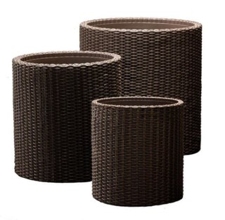 ZESTAW 3 DONIC KETER CYLINDER PLANTER S+M+L - BRĄZ