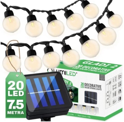 GIRLANDA SOLARNA GLADI 2, 30 LED G40 16,7M