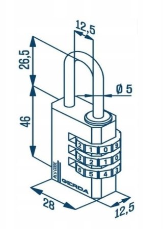 KŁÓDKA PAŁĄKOWA ALUMINIOWA SZYFROWA 3 DYSKI KAS S30 CZARNA