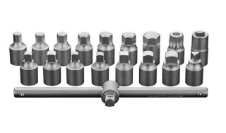 KLUCZE DO SPUSTU OLEJU 3/8 ZESTAW 18 SZT.