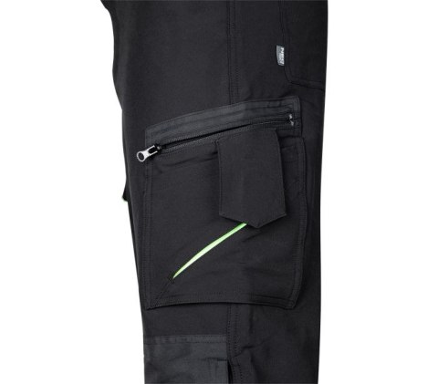 SPODNIE ROBOCZE MIX&MATCH CZARNO-ZIELONE ROZMIAR XXL