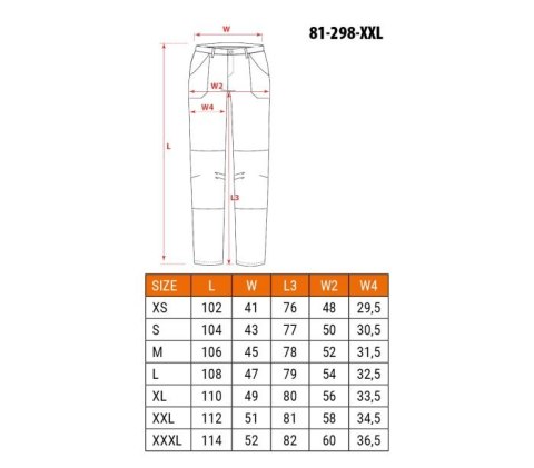 SPODNIE ROBOCZE MIX&MATCH STRETCH BRĄZOWE ROZMIAR L