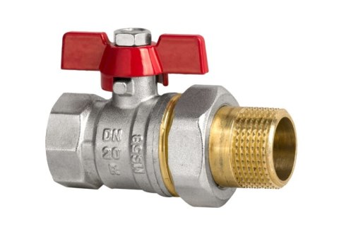 ZAWÓR KULOWY 1'' Z DŁAWIKIEM ZE ŚRUB. ALUM. MOTYLKIEM