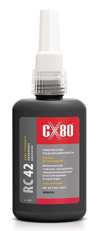 KLEJ RC42 ANAEROBOWY 10ML NIEBIESKI,ŚREDNIOWYTRZY, ZAB.GWINT