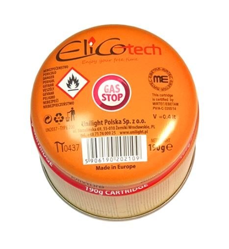 NABÓJ Z GAZEM PROPAN-BUTAN 190G GAS-STOP ELICOTECH #2711 13