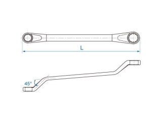 KLUCZ OCZKOWY ODGIĘTY 45* 8*9MM