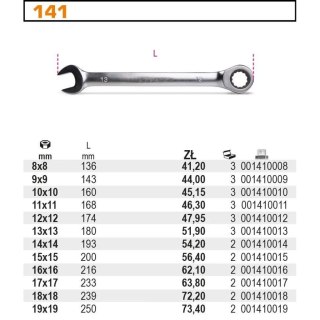 KLUCZ PŁASKO-OCZKOWY Z GRZECHOTKĄ 10