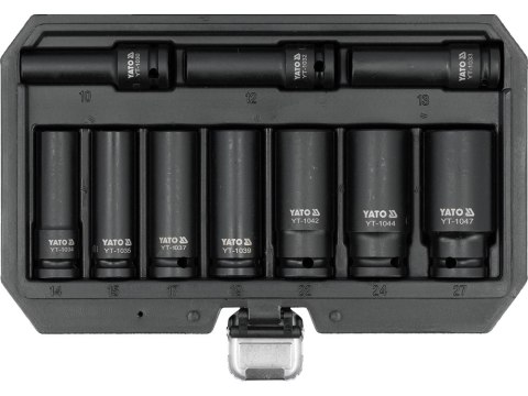 KOMPLET NASADEK UDAROWYCH 1/2'' DŁUGICH 10 SZT. 10-27MM