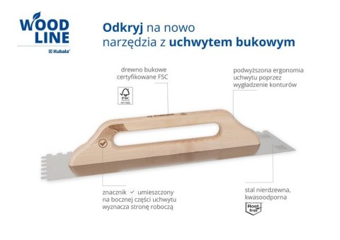 PACA NIERDZEWNA GŁADKA 130*480 ZĄB 6*6 WOOD LINE