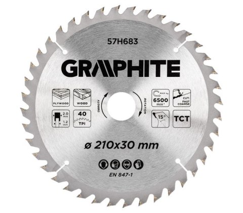TARCZA DO PILARKI WIDIOWA 210*30MM, 40 ZĘBÓW