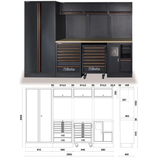 ZESTAW MEBLI WARSZTATOWYCH C45PRO2.0X/268UT+268 NARZĘDZI DRE