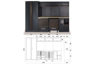 ZESTAW MEBLI WARSZTATOWYCH C45PRO2.0X/268UT+268 NARZĘDZI MDF