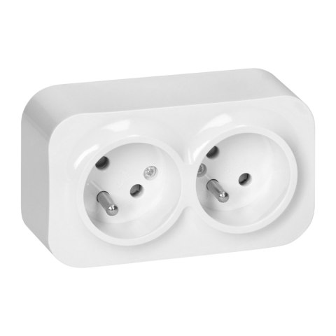 GNIAZDO PODWÓJNE TODO 2*2P+Z IP20, 16A, 230V BIAŁE 10 SZT