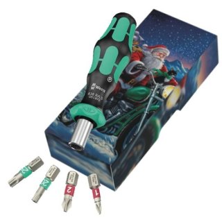 Wera Wkrętak Kraftform z grzechotką i 4 bitami w opakowaniu na prezent